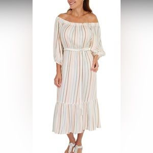 Harlow & Rose Babydoll Midi Flounced Ruffle XL NWT Dress